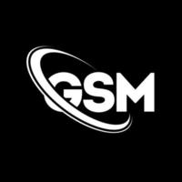 GSM-Logo. GSM-Brief. gsm-brief-logo-design. Initialen gsm-Logo verbunden mit Kreis und Monogramm-Logo in Großbuchstaben. GSM-Typografie für Technologie-, Geschäfts- und Immobilienmarken. vektor