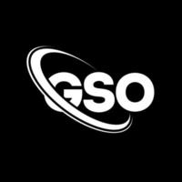 gso logotyp. gso brev. gso bokstavslogotypdesign. initialer gso logotyp länkad med cirkel och versaler monogram logotyp. gso typografi för teknik, företag och fastighetsmärke. vektor