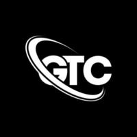 gtc logotyp. gtc brev. gtc bokstavslogotypdesign. initialer gtc logotyp länkad med cirkel och versaler monogram logotyp. gtc-typografi för teknik-, affärs- och fastighetsmärke. vektor