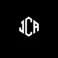 JCA-Brief-Logo-Design mit Polygonform. JCA-Polygon- und Würfelform-Logo-Design. jca Sechseck-Vektor-Logo-Vorlage in weißen und schwarzen Farben. JCA-Monogramm, Geschäfts- und Immobilienlogo. vektor