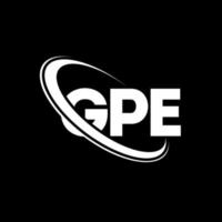 gpe-Logo. gpe-Brief. gpe-Buchstaben-Logo-Design. initialen gpe-logo verbunden mit kreis und monogramm-logo in großbuchstaben. gpe-typografie für technologie-, geschäfts- und immobilienmarke. vektor