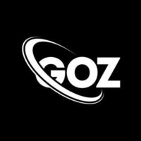 goz-Logo. Goz-Brief. Goz-Brief-Logo-Design. Initialen-Goz-Logo, verbunden mit einem Kreis und einem Monogramm-Logo in Großbuchstaben. goz typografie für technologie-, geschäfts- und immobilienmarke. vektor