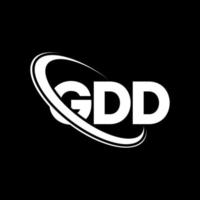 gdd-Logo. gd-Brief. gdd-Buchstaben-Logo-Design. Initialen gdd-Logo verbunden mit Kreis und Monogramm-Logo in Großbuchstaben. gdd-typografie für technologie-, geschäfts- und immobilienmarke. vektor