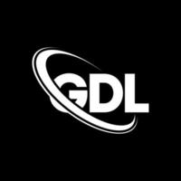 gdl logotyp. gdl brev. gdl bokstavslogotypdesign. initialer gdl logotyp länkad med cirkel och versaler monogram logotyp. gdl-typografi för teknik-, affärs- och fastighetsmärke. vektor