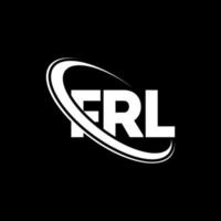 frl logotyp. frl brev. frl brev logotyp design. initialer frl logotyp länkad med cirkel och versaler monogram logotyp. frl typografi för teknik, företag och fastighetsmärke. vektor