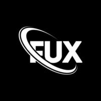 fux logotyp. fux brev. fux brev logotyp design. initialer fux logotyp länkad med cirkel och versaler monogram logotyp. fux typografi för teknik, företag och fastighetsmärke. vektor