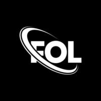 Fol-Logo. fol-Brief. fol-Buchstaben-Logo-Design. Initialen fol-Logo verbunden mit Kreis und Monogramm-Logo in Großbuchstaben. fol typografie für technologie-, geschäfts- und immobilienmarke. vektor