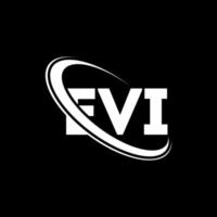 evi logotyp. evi brev. evi brev logotyp design. initialer evi logotyp länkad med cirkel och versaler monogram logotyp. evi typografi för teknik, företag och fastighetsmärke. vektor