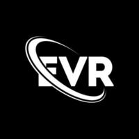 evr-Logo. Evr Brief. EVR-Brief-Logo-Design. Initialen evr-Logo verbunden mit Kreis und Monogramm-Logo in Großbuchstaben. evr typografie für technologie, business und immobilienmarke. vektor