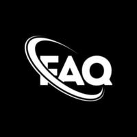 FAQ-Logo. FAQ-Brief. FAQ-Brief-Logo-Design. Initialen-FAQ-Logo, verbunden mit einem Kreis und einem Monogramm-Logo in Großbuchstaben. faq typografie für technologie-, geschäfts- und immobilienmarke. vektor