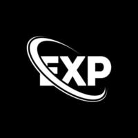 exp logotyp. exp brev. exp bokstav logo design. initialer exp logotyp länkad med cirkel och versaler monogram logotyp. exp typografi för teknik, företag och fastighetsmärke. vektor