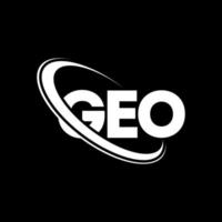 geo-logotyp. geo bokstav. geo bokstavs logotyp design. initialer geo-logotyp länkad med cirkel och versaler monogram logotyp. geotypografi för teknik, företag och fastighetsmärke. vektor