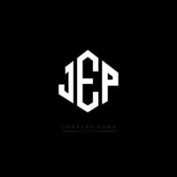 Jep-Brief-Logo-Design mit Polygonform. Jep-Polygon- und Würfelform-Logo-Design. jep Sechseck-Vektor-Logo-Vorlage in weißen und schwarzen Farben. jep-monogramm, geschäfts- und immobilienlogo. vektor