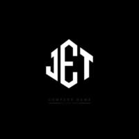 jet letter logotyp design med polygon form. jet polygon och kub form logotyp design. jet hexagon vektor logotyp mall vita och svarta färger. jetmonogram, affärs- och fastighetslogotyp.