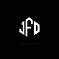 JFO-Brief-Logo-Design mit Polygonform. JFO Polygon- und Würfelform-Logo-Design. jfo Sechseck-Vektor-Logo-Vorlage in weißen und schwarzen Farben. jfo-monogramm, geschäfts- und immobilienlogo. vektor