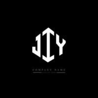 jiy-Buchstaben-Logo-Design mit Polygonform. jiy Polygon- und Würfelform-Logo-Design. jiy Sechseck-Vektor-Logo-Vorlage in weißen und schwarzen Farben. jiy-monogramm, geschäfts- und immobilienlogo. vektor