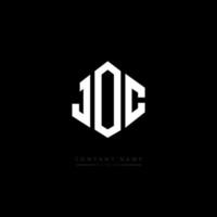 Joc-Brief-Logo-Design mit Polygonform. Joc Polygon- und Würfelform-Logo-Design. Joc Sechseck-Vektor-Logo-Vorlage in weißen und schwarzen Farben. Joc-Monogramm, Geschäfts- und Immobilienlogo. vektor