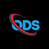 Ods-Logo. Ods-Brief. ods-Brief-Logo-Design. Initialen Ods-Logo verbunden mit Kreis und Monogramm-Logo in Großbuchstaben. ods typografie für technologie-, geschäfts- und immobilienmarke. vektor