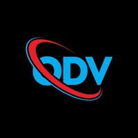 odv-Logo. odv-Brief. odv-Buchstaben-Logo-Design. Initialen odv-Logo verbunden mit Kreis und Monogramm-Logo in Großbuchstaben. odv-typografie für technologie-, geschäfts- und immobilienmarke. vektor