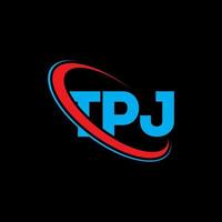 tpj-Logo. tpj-Brief. tpj-Buchstaben-Logo-Design. Initialen tpj-Logo, verbunden mit Kreis und Monogramm-Logo in Großbuchstaben. tpj-Typografie für Technologie-, Geschäfts- und Immobilienmarke. vektor
