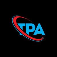 tpa-Logo. tpa-Brief. tpa-Buchstaben-Logo-Design. Initialen tpa-Logo verbunden mit Kreis und Monogramm-Logo in Großbuchstaben. tpa-typografie für technologie-, geschäfts- und immobilienmarke. vektor