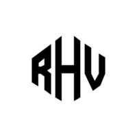 rhv-Buchstaben-Logo-Design mit Polygonform. rhv-polygon- und würfelform-logo-design. rhv Hexagon-Vektor-Logo-Vorlage in weißen und schwarzen Farben. rhv-monogramm, geschäfts- und immobilienlogo. vektor