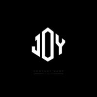 joy letter logotyp design med polygon form. joy polygon och kub form logotyp design. joy hexagon vektor logotyp mall vita och svarta färger. glädjemonogram, affärs- och fastighetslogotyp.