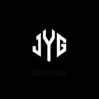 JYG-Brief-Logo-Design mit Polygonform. JYG Polygon- und Würfelform-Logo-Design. jyg Sechseck-Vektor-Logo-Vorlage in weißen und schwarzen Farben. jyg-monogramm, geschäfts- und immobilienlogo. vektor