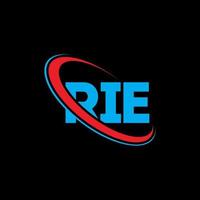 Rie-Logo. rie Brief. rie-Buchstaben-Logo-Design. Initialen rie-Logo verbunden mit Kreis und Monogramm-Logo in Großbuchstaben. rie Typografie für Technologie-, Geschäfts- und Immobilienmarke. vektor