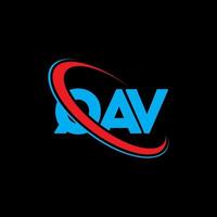 qav-Logo. qav brief. qav-Buchstaben-Logo-Design. Initialen qav-Logo verbunden mit Kreis und Monogramm-Logo in Großbuchstaben. qav typografie für technologie-, geschäfts- und immobilienmarke. vektor