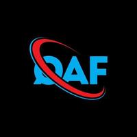 qaf-Logo. qaf Brief. qaf-Buchstaben-Logo-Design. Initialen QAF-Logo, verbunden mit Kreis und Monogramm-Logo in Großbuchstaben. qaf-typografie für technologie-, geschäfts- und immobilienmarke. vektor