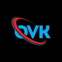 ovk-Logo. ovk Brief. ovk-Brief-Logo-Design. Initialen-Ovk-Logo, verbunden mit Kreis und Monogramm-Logo in Großbuchstaben. ovk-typografie für technologie-, geschäfts- und immobilienmarke. vektor