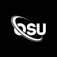 osu-Logo. osu-Brief. osu-Buchstaben-Logo-Design. Initialen-OSU-Logo, verbunden mit Kreis und Monogramm-Logo in Großbuchstaben. osu Typografie für Technologie-, Geschäfts- und Immobilienmarke. vektor