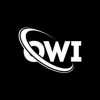 owi logotyp. owi brev. owi letter logotyp design. initialer owi logotyp länkad med cirkel och versaler monogram logotyp. owi typografi för teknik, företag och fastighetsmärke. vektor
