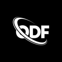 odf-Logo. odf-Brief. ODF-Brief-Logo-Design. Initialen des Odf-Logos, verbunden mit einem Kreis und einem Monogramm-Logo in Großbuchstaben. odf-typografie für technologie-, geschäfts- und immobilienmarke. vektor