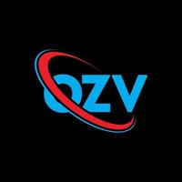 ozv-Logo. ozv-Brief. ozv-Buchstaben-Logo-Design. Initialen ozv-Logo verbunden mit Kreis und Monogramm-Logo in Großbuchstaben. ozv-typografie für technologie-, geschäfts- und immobilienmarke. vektor