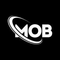 mob logotyp. pöbelbrev. mob brev logotyp design. initialer mob-logotyp kopplad till cirkel och monogramlogotyp med versaler. mob typografi för teknik, affärs- och fastighetsmärke. vektor