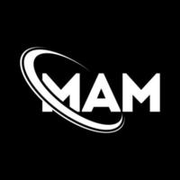 Mama-Logo. Mama Brief. Logo-Design mit Mama-Brief. Initialen-mam-Logo, verbunden mit Kreis und Monogramm-Logo in Großbuchstaben. mam typografie für technologie-, geschäfts- und immobilienmarke. vektor