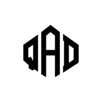 qad letter logotyp design med polygon form. qad polygon och kub form logotyp design. qad hexagon vektor logotyp mall vita och svarta färger. qad monogram, affärs- och fastighetslogotyp.