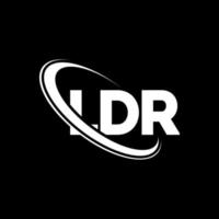 ldr logotyp. ldr brev. ldr brev logotyp design. initialer ldr logotyp länkad med cirkel och versaler monogram logotyp. ldr typografi för teknik, företag och fastighetsmärke. vektor