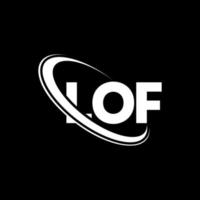 lof-Logo. lof Brief. lof-Buchstaben-Logo-Design. Initialen lof-Logo verbunden mit Kreis und Monogramm-Logo in Großbuchstaben. lof typografie für technologie-, geschäfts- und immobilienmarke. vektor