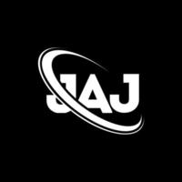 Jaj-Logo. Jaj-Brief. Jaj-Buchstaben-Logo-Design. Initialen Jaj-Logo, verbunden mit Kreis und Monogramm-Logo in Großbuchstaben. jaj typografie für technologie-, geschäfts- und immobilienmarke. vektor