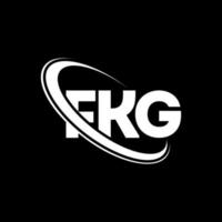 fkg-Logo. fkg-Brief. fkg-Buchstaben-Logo-Design. fkg-Logo mit den Initialen, verbunden mit einem Kreis und einem Monogramm-Logo in Großbuchstaben. fkg typografie für technologie-, geschäfts- und immobilienmarke. vektor