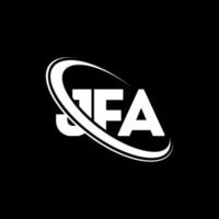 jfa-Logo. jfa brief. JFA-Brief-Logo-Design. Initialen JFA-Logo verbunden mit Kreis und Monogramm-Logo in Großbuchstaben. jfa typografie für technologie-, geschäfts- und immobilienmarke. vektor