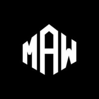 Maw-Brief-Logo-Design mit Polygonform. Maw-Polygon- und Würfelform-Logo-Design. Maw Sechseck-Vektor-Logo-Vorlage in weißen und schwarzen Farben. maw-monogramm, geschäfts- und immobilienlogo. vektor