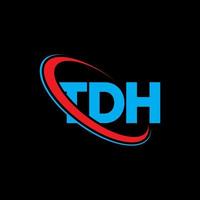 tdh-Logo. tdh-Brief. tdh-Buchstaben-Logo-Design. Initialen tdh-Logo verbunden mit Kreis und Monogramm-Logo in Großbuchstaben. tdh-typografie für technologie-, geschäfts- und immobilienmarken. vektor