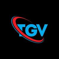 tgv logotyp. tgv brev. tgv brev logotyp design. initialer tgv logotyp länkad med cirkel och versaler monogram logotyp. tgv typografi för teknik, företag och fastighetsmärke. vektor