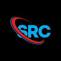 src-Logo. src-Brief. src-Brief-Logo-Design. Initialen src-Logo verbunden mit Kreis und Monogramm-Logo in Großbuchstaben. src-typografie für technologie-, geschäfts- und immobilienmarke. vektor