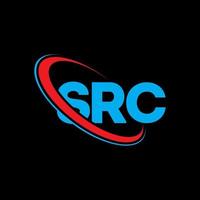 src logotyp. src brev. src brev logotyp design. initialer src logotyp länkad med cirkel och versaler monogram logotyp. src typografi för teknik, företag och fastighetsmärke. vektor