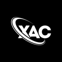 xac-Logo. xac-Brief. Xac-Brief-Logo-Design. xac-Logo mit den Initialen, verbunden mit einem Kreis und einem Monogramm-Logo in Großbuchstaben. xac-typografie für technologie-, geschäfts- und immobilienmarke. vektor